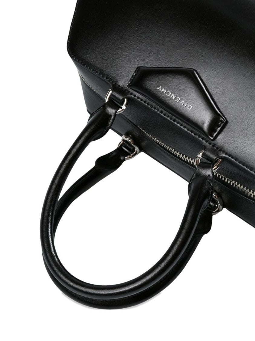 Givenchy Black Glossy Geometric Logo Silk Bag
