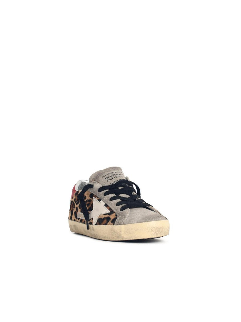Golden Goose Low-Top Leopard Print Pony Hair Sneakers