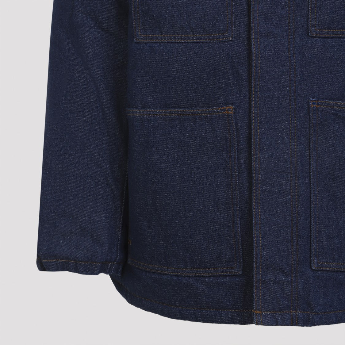 Ami Paris Indigo Blue Cotton Padded Worker Jacket