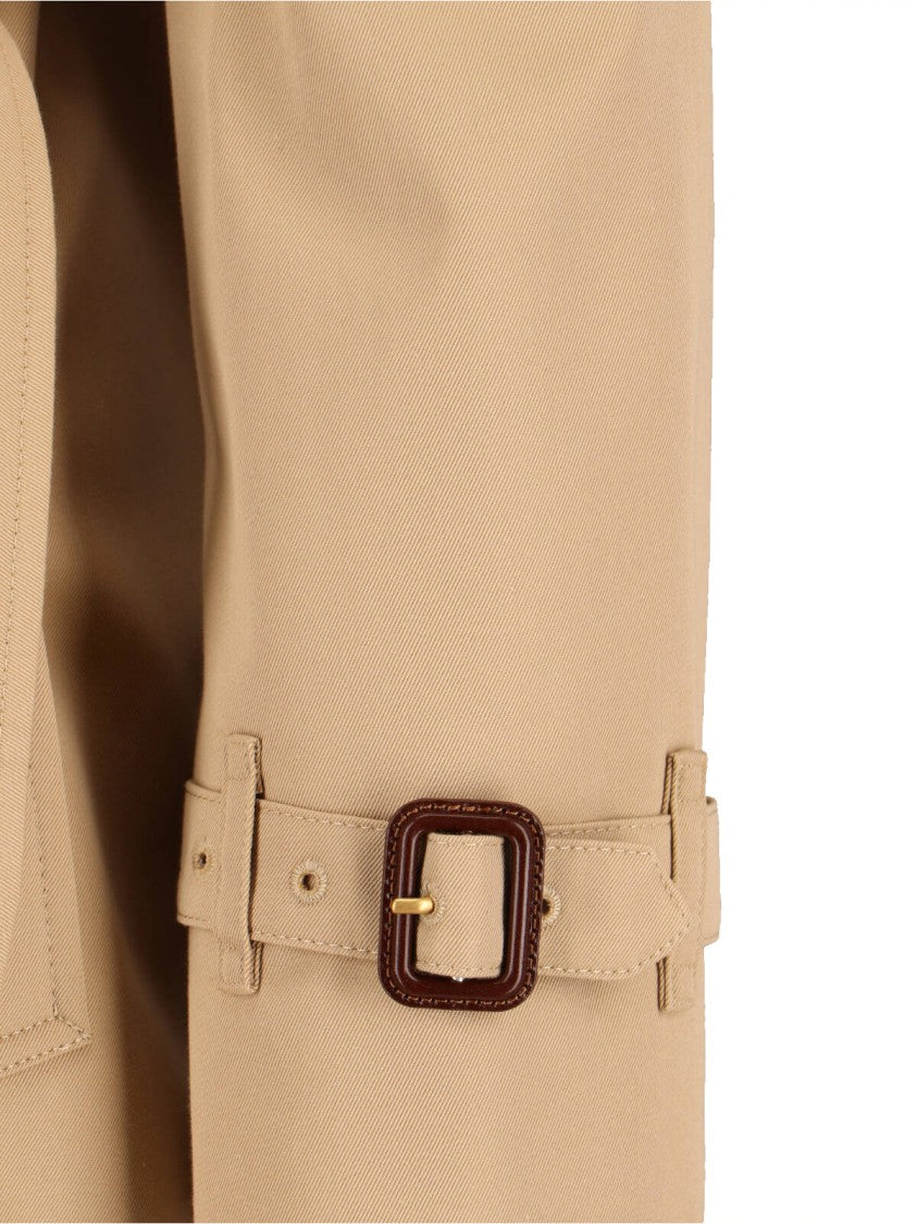 Burberry Beige Cotton Double-Breasted Trench Coat