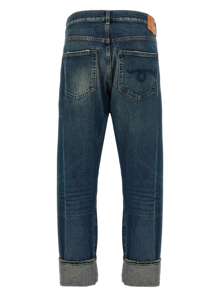 R13 Cuffed Crossover' Jeans