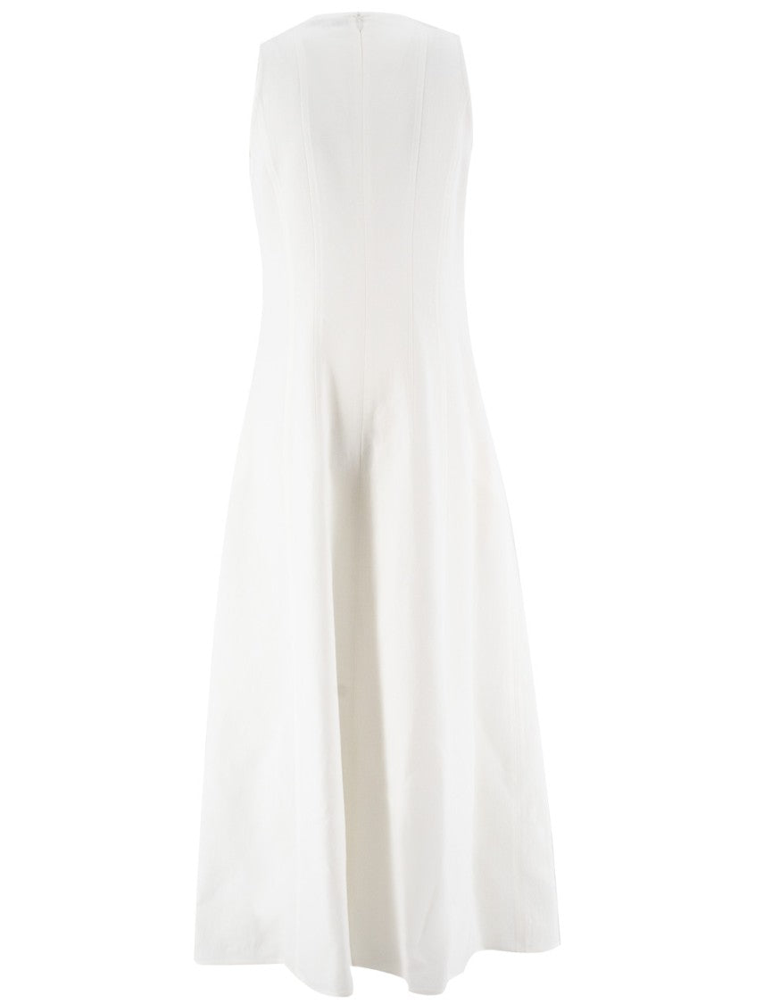 Antonelli Flowing White Maxi Dress With Sleeveless Design