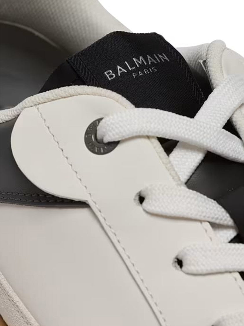 Balmain Tan Low Top B-Court Leather Sneakers