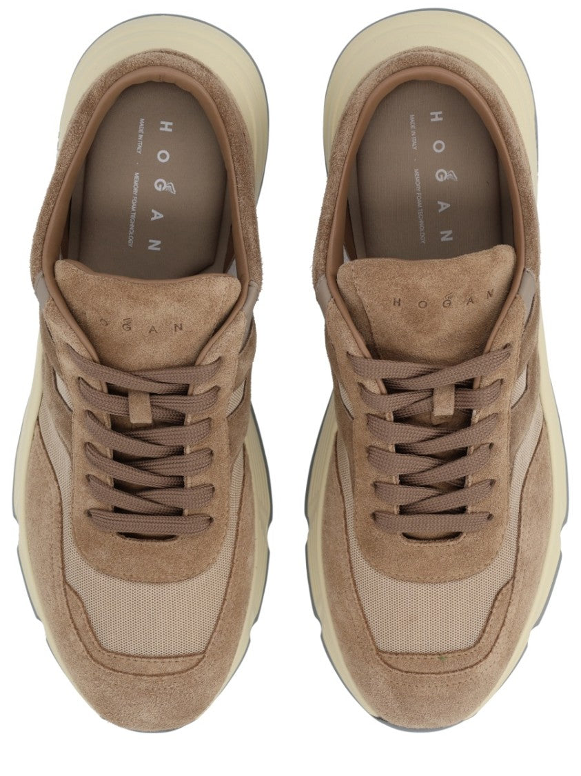 Hogan Hyperlight Tonal Suede Overlays Calfskin Sneakers