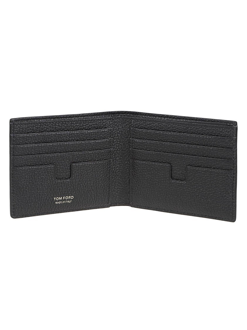 Tom Ford Textured Black Leather Billfold Wallet With Iconic Logo