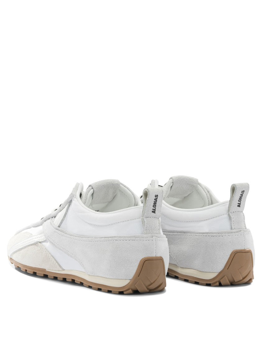Alohas Multi-Layered White Sneakers With Rounded Toe