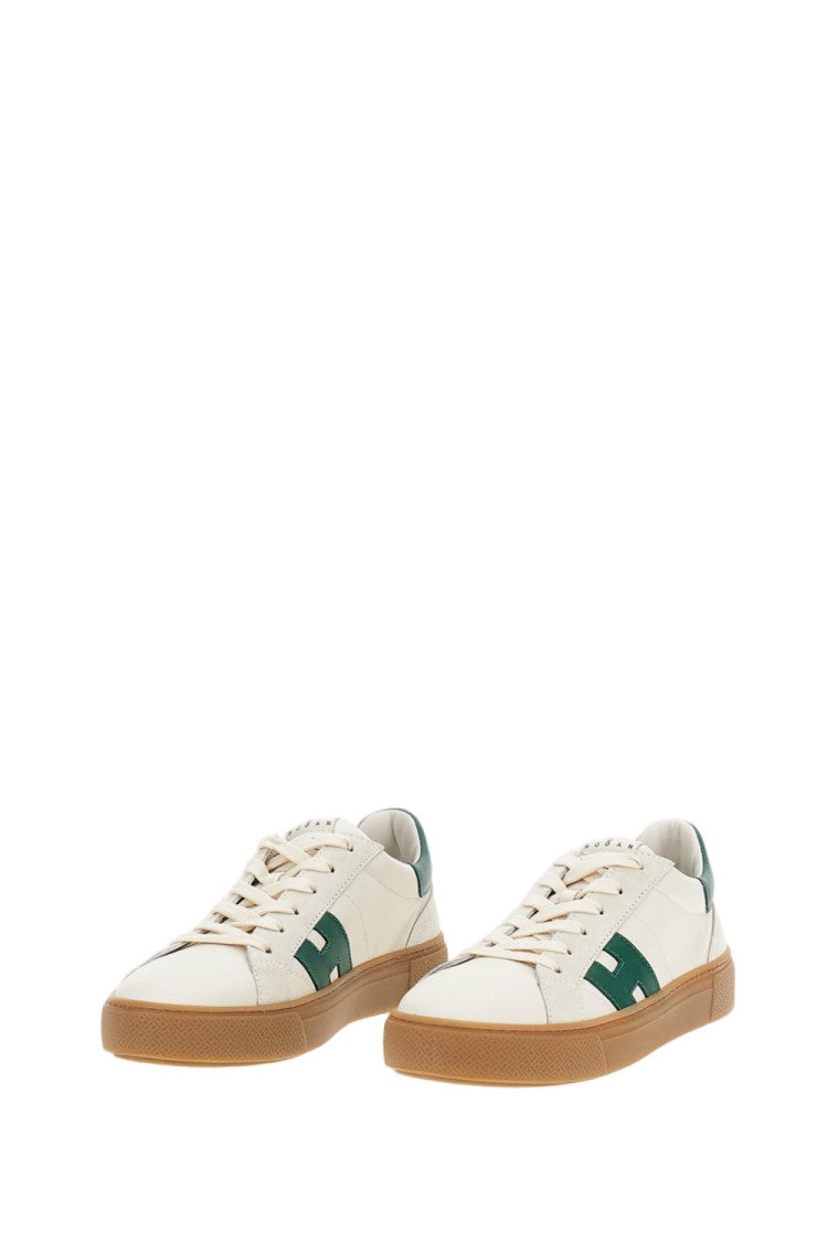 Hogan White Skater Nappa Suede Sneakers