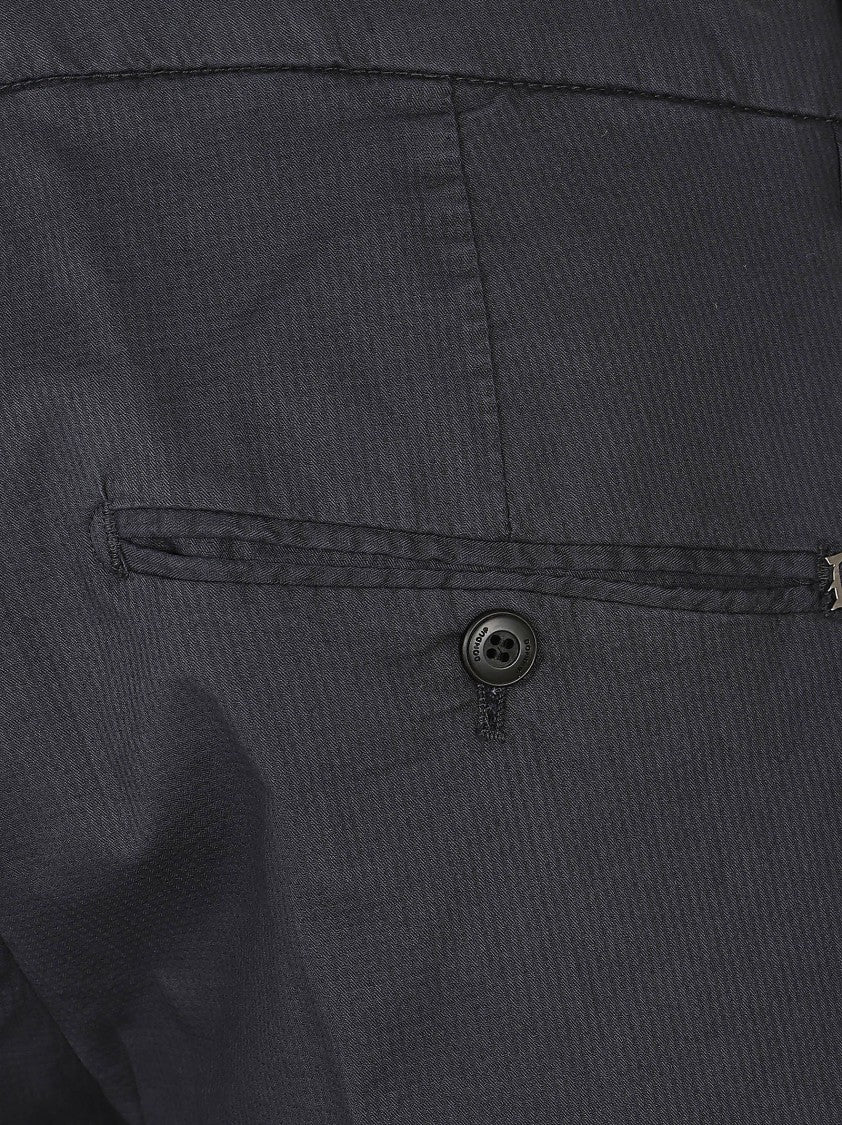 Dondup Navy Blue Tailored Pants With Hidden Closure