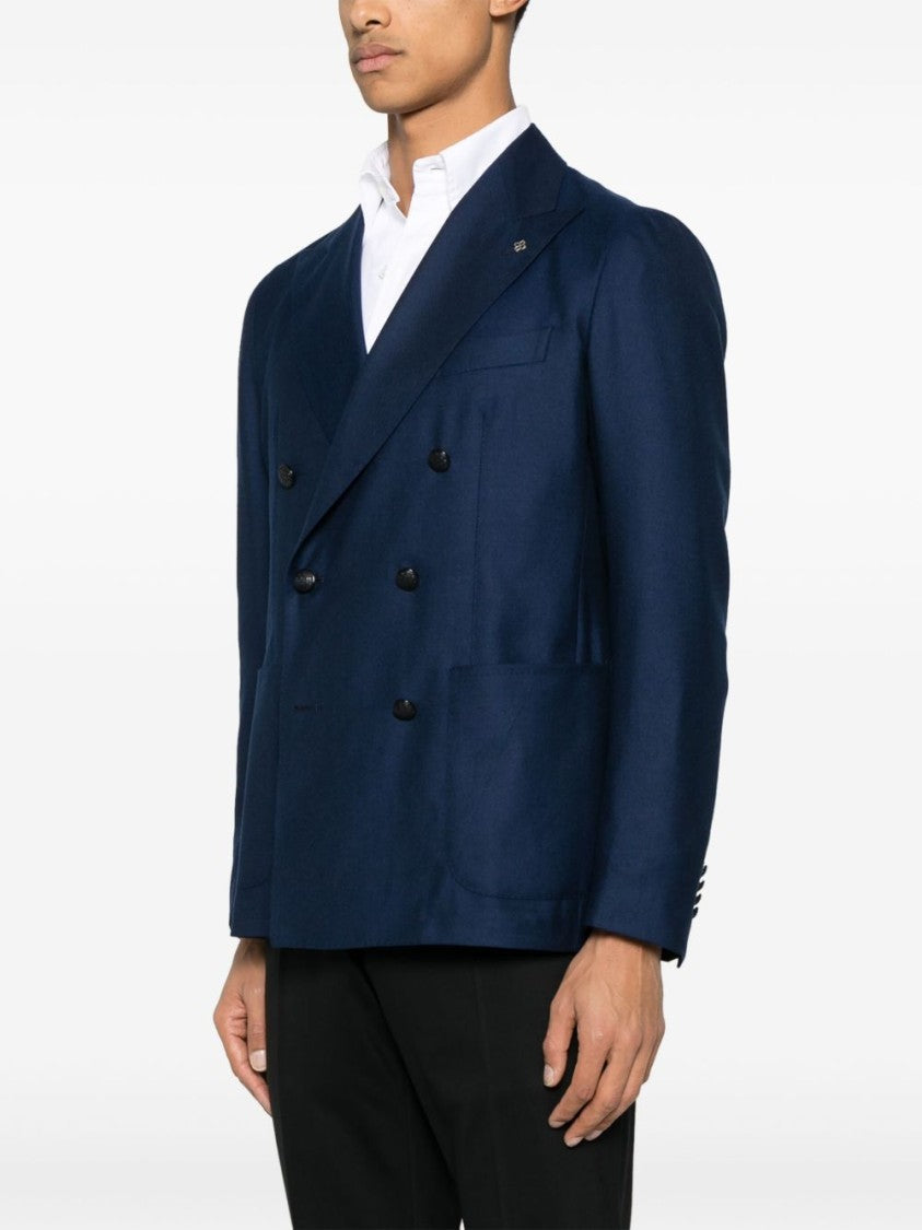 Tagliatore Montecarlo Navy Blue Double-Breasted Jacket