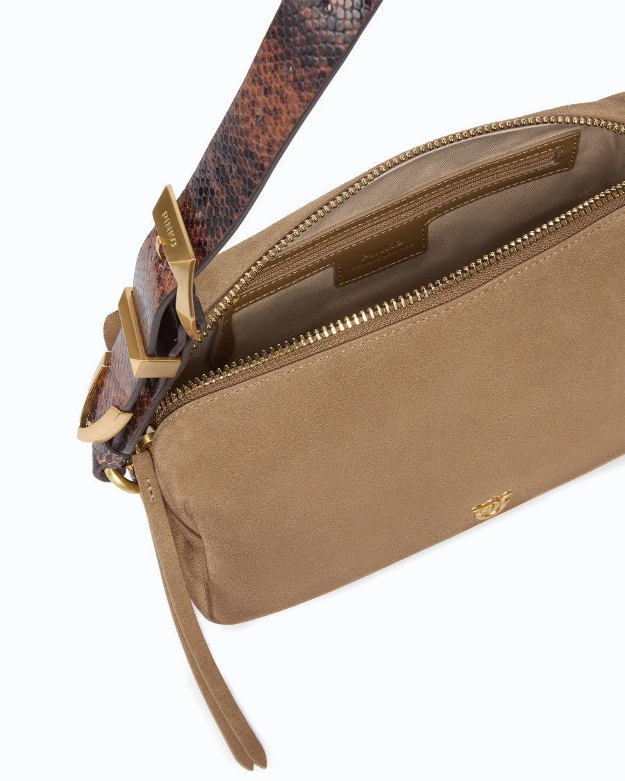 Pinko Medium Gradient Suede Leather Bauletto Bag