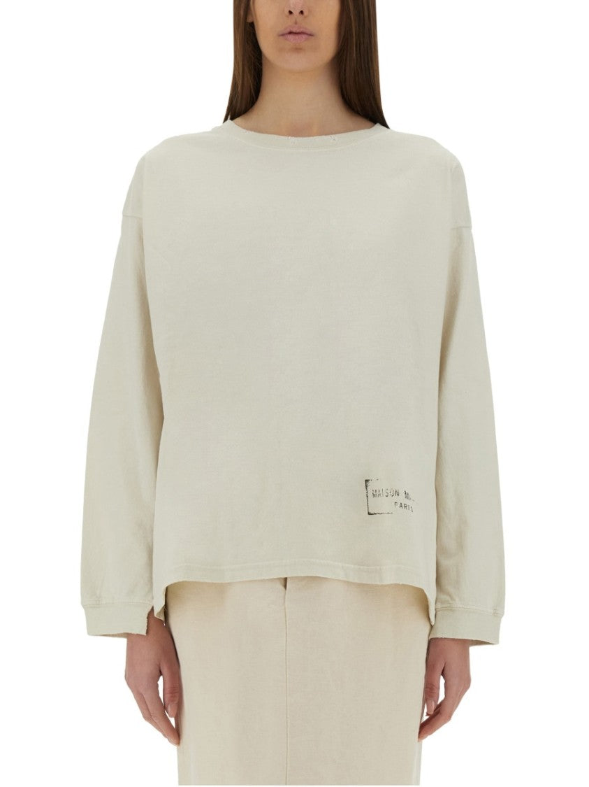 Maison Margiela Relaxed-Fit Cotton Shirt With Signature Logo Detail