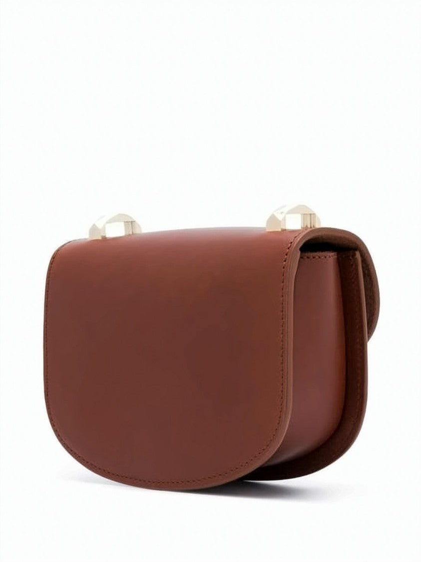 A.P.C. Calf Leather Crossbody Bag With Flap Closure