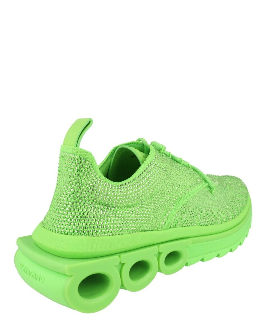 Ferragamo Gancini Knit Low-Top Sneakers