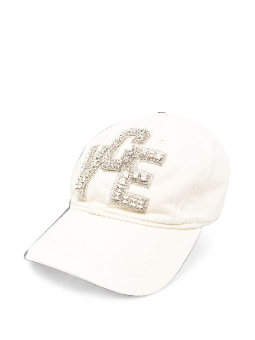 Golden Goose Light-Colored Embellished Logo Silk Nylon Hat