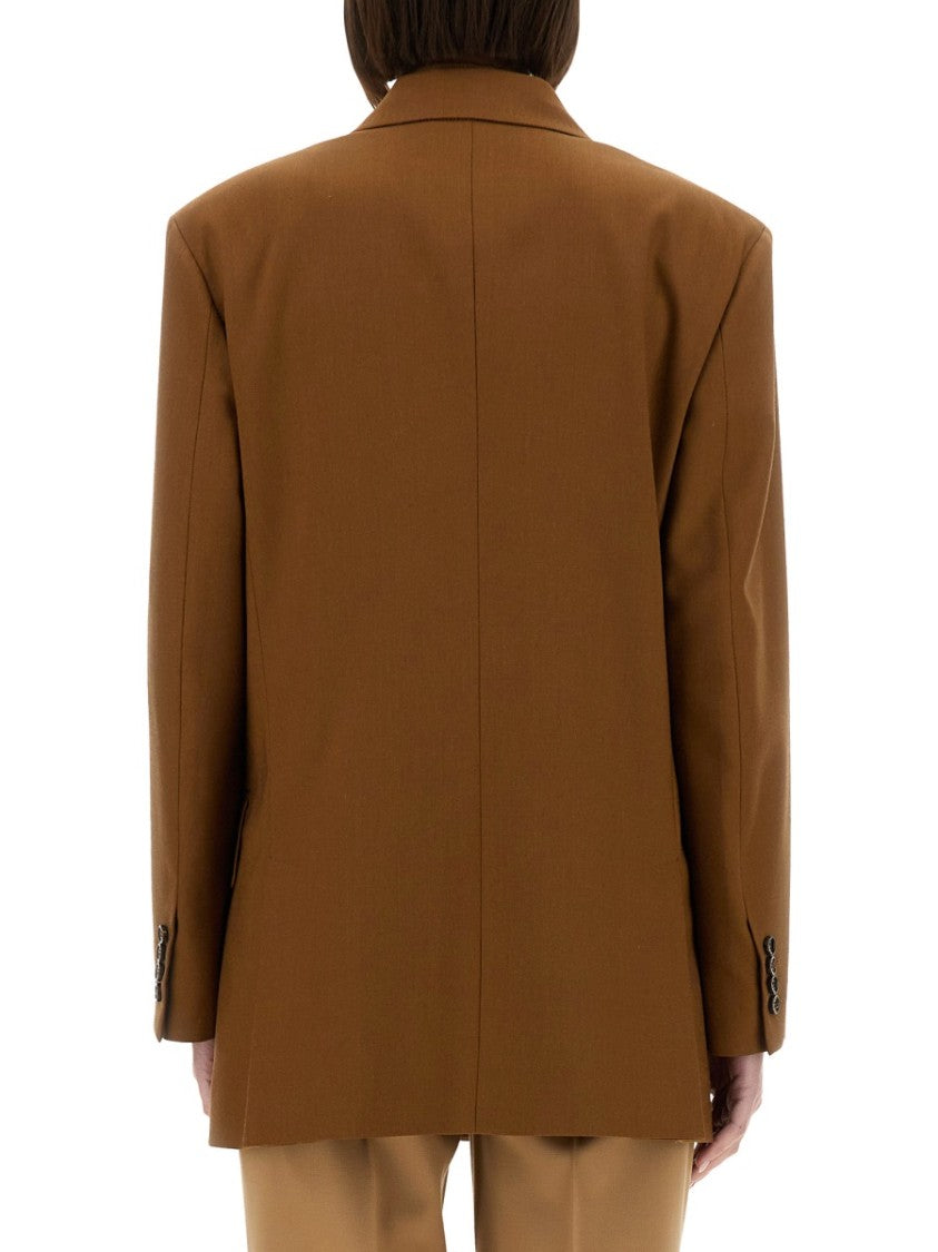 Max Mara Wool Blend Double-Breasted Jacket With Tailored Silhouette