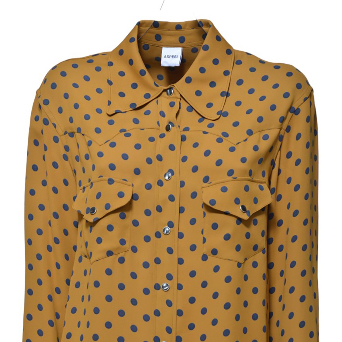 Aspesi Polka Dot Print Western-Style Blouse In Viscose Crepe