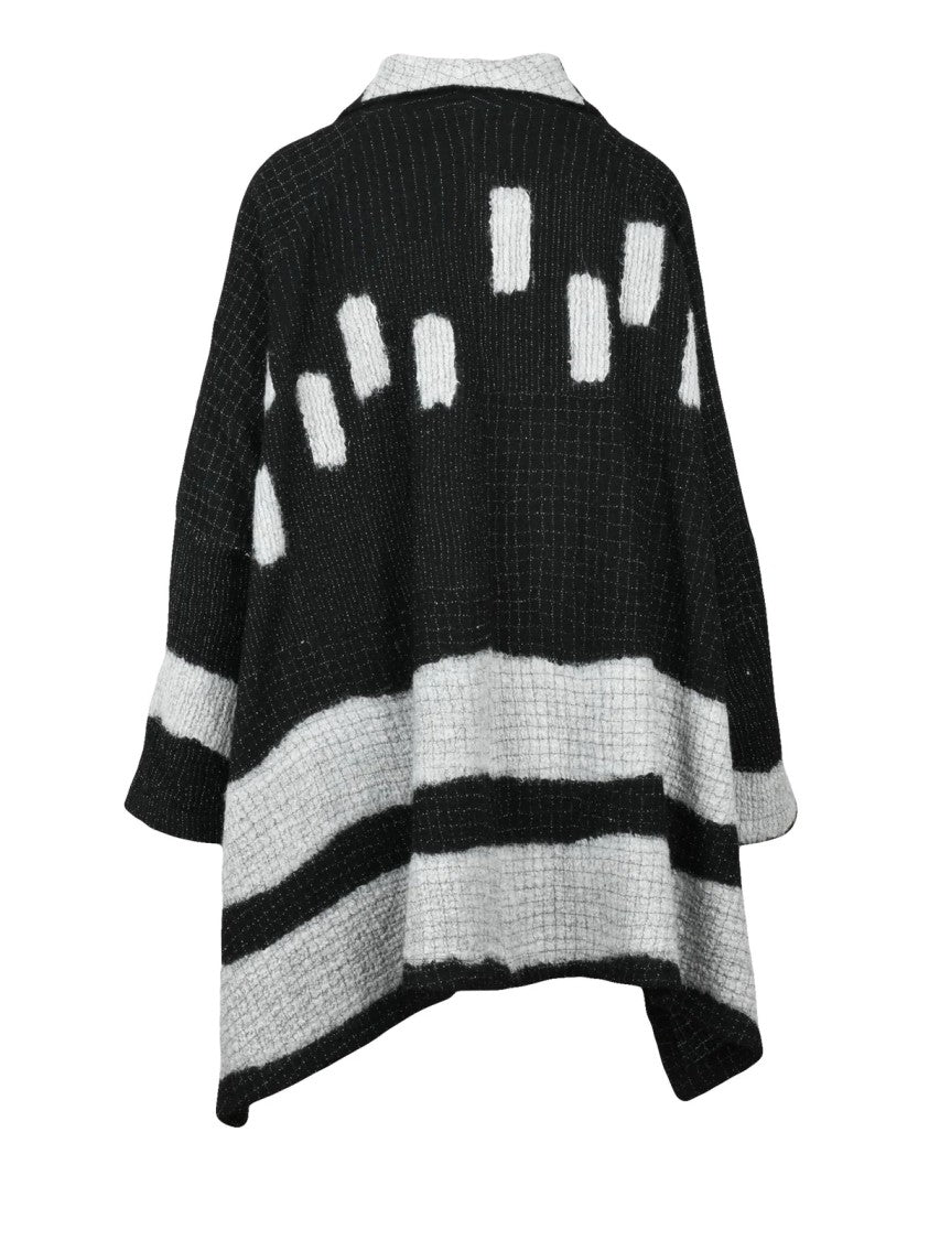 Raga Black/Grey Wool Women's Oversized Cardigan
