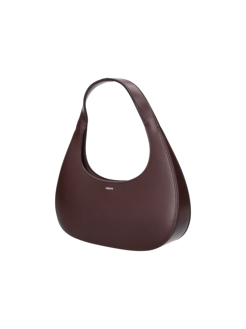 Coperni Brown Loop Swipe Crescent Calf Leather Handbag