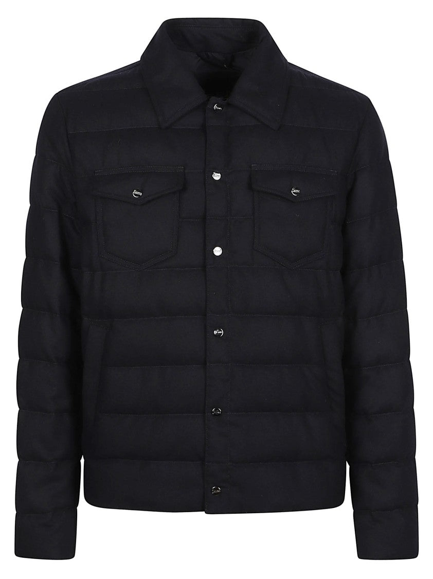 Herno Quilted Wool-Blend Structured Down Jacket