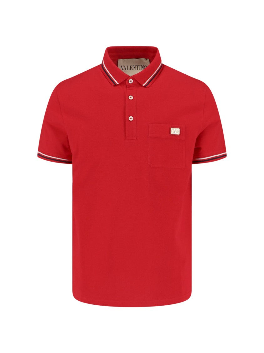 Valentino "Vlogo Signature" Polo Shirt Red
