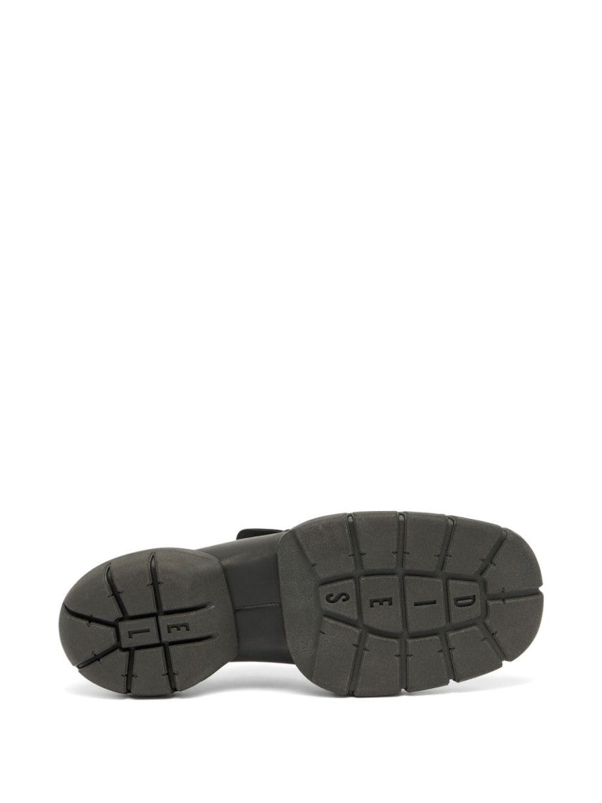 Diesel Black Minimalist Almond Toe Flat Shoes