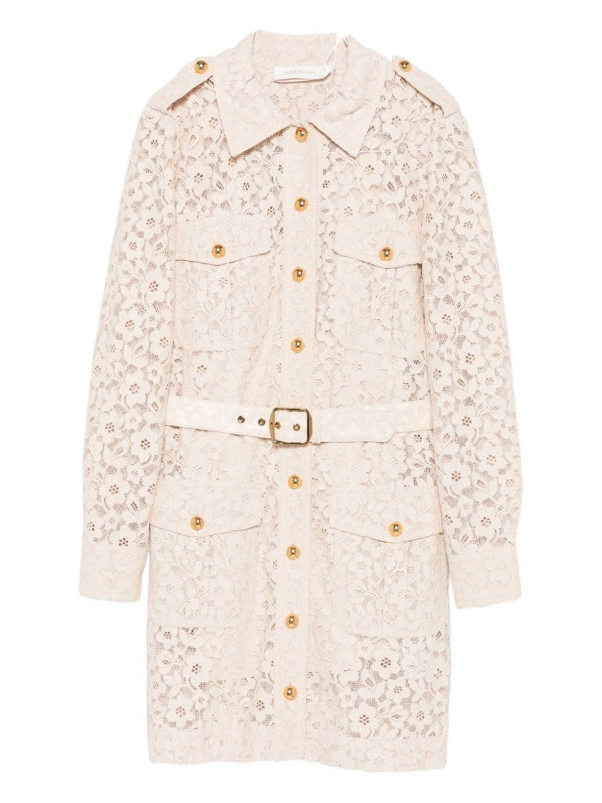 Zimmermann Delicate Beige Lace Mini Dress