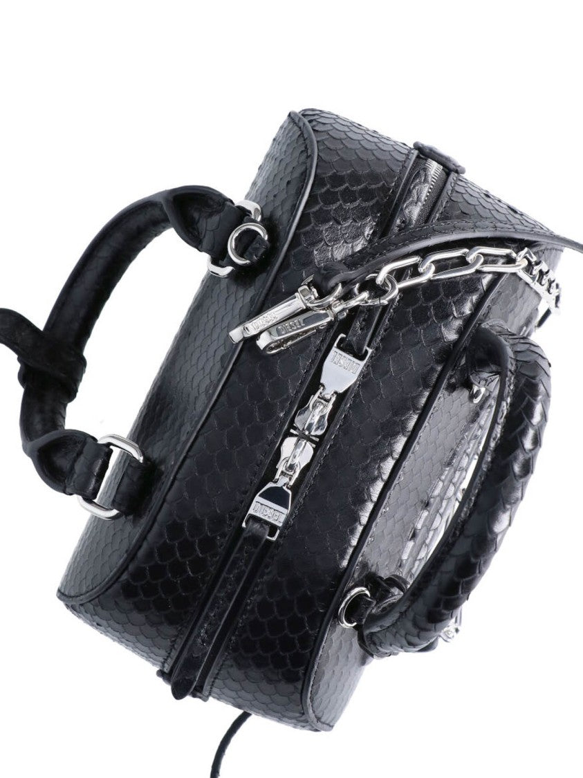 Diesel Beige 1Dr Dome Textured Leather Bag