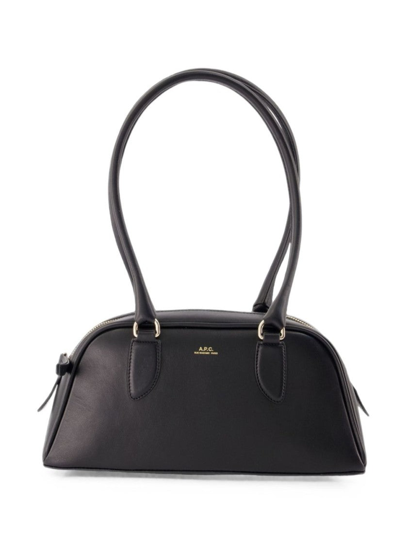 A.P.C. Elongated Black Cowhide Handbag With Gold-Tone Hardware