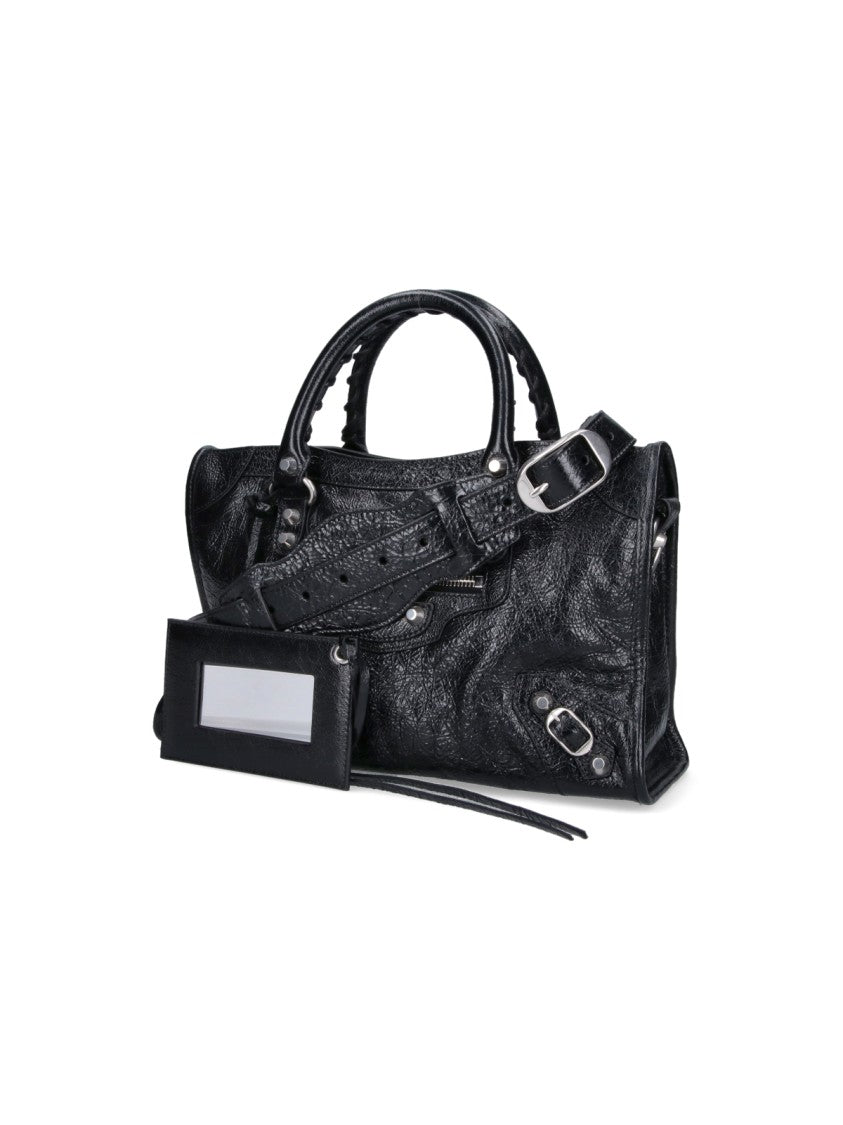 Balenciaga Black Le City Arena Lambskin Leather Small Handbag