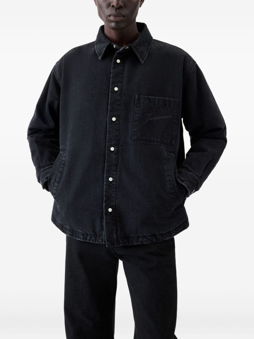 Jacquemus Black Relaxed Curved Hem Casual Shirt