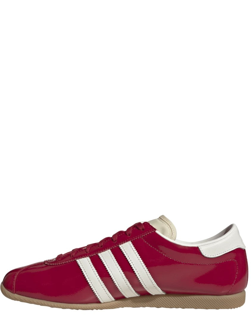 Adidas Glossy Red Sneakers With Contrasting Details
