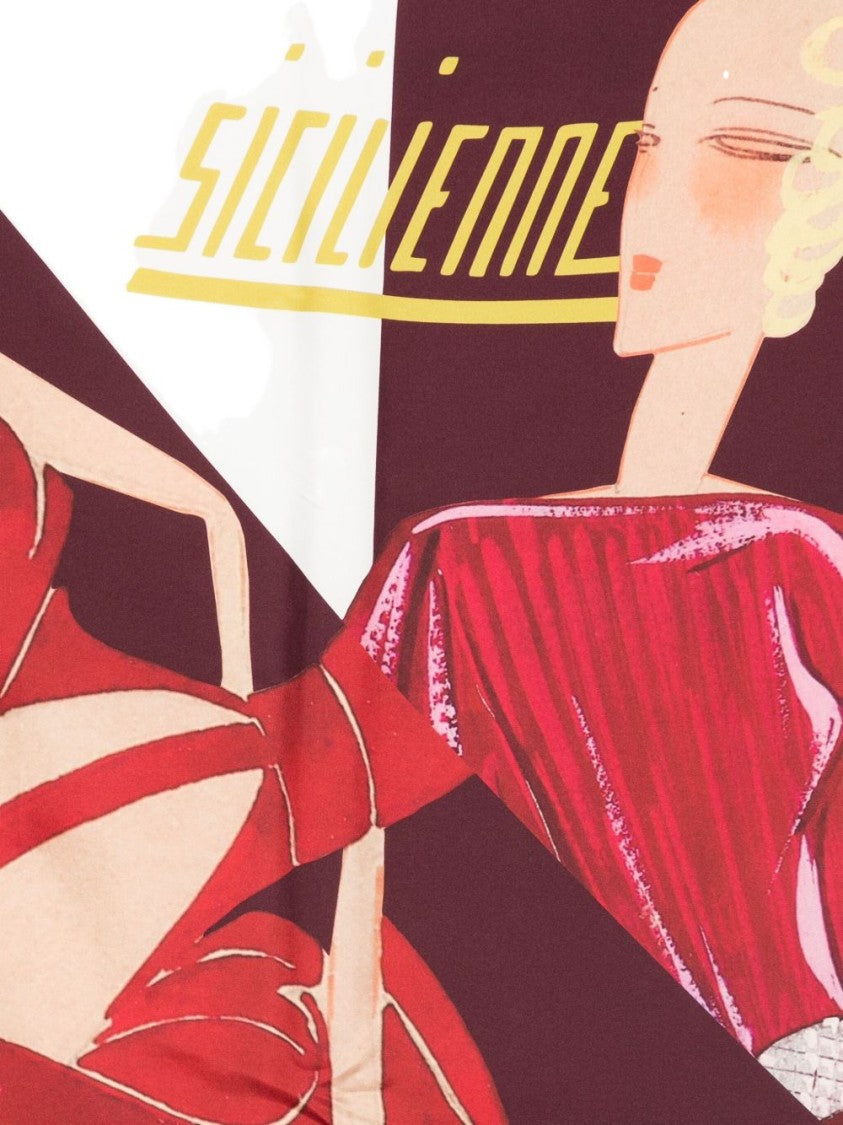 Lanvin Silk Scarf With Illustration Print
