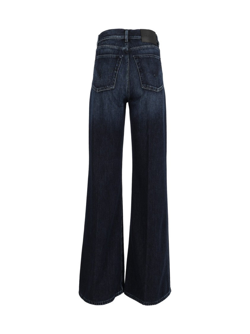 Dondup High-Waisted Wide-Leg Indigo Jeans With Classic Five-Pocket Design