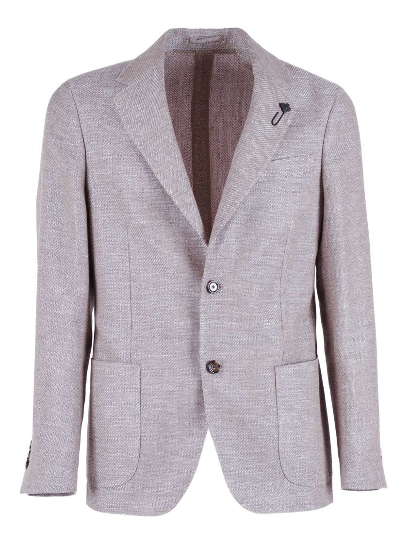 Lardini Textured Weave Floral Blazer