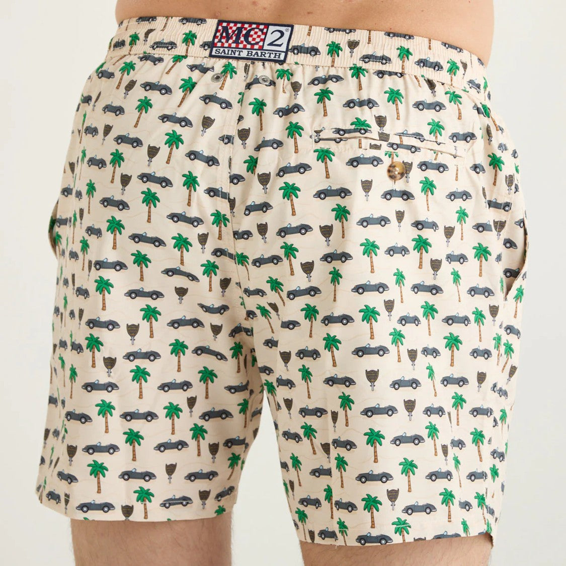 Mc2 Saint Barth Beige Lighting Micro Fantasy Swim Shorts
