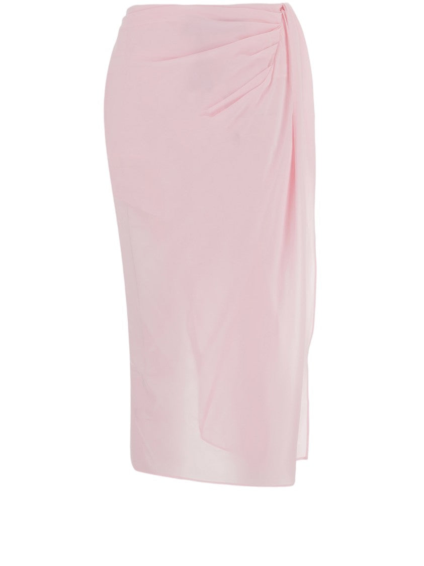 Jacquemus Stretch Fabric Pareo Skirt With Asymmetrical Draping