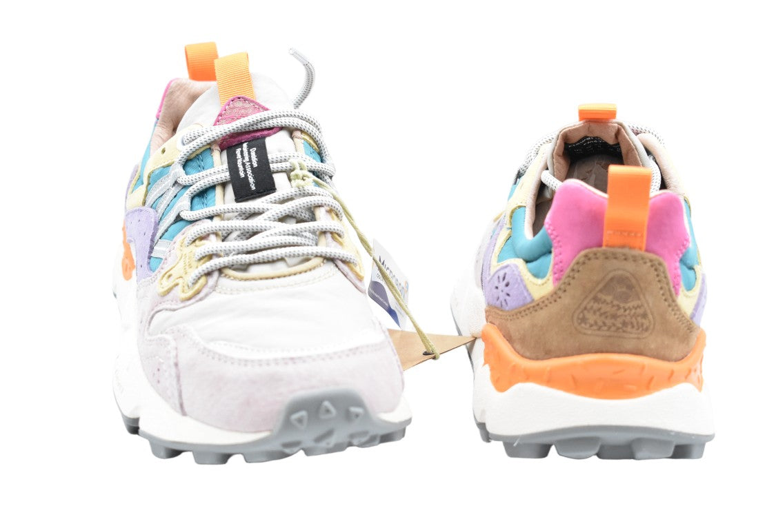 Flower Mountain Pink Petrol Suede Nylon Laced Shoes