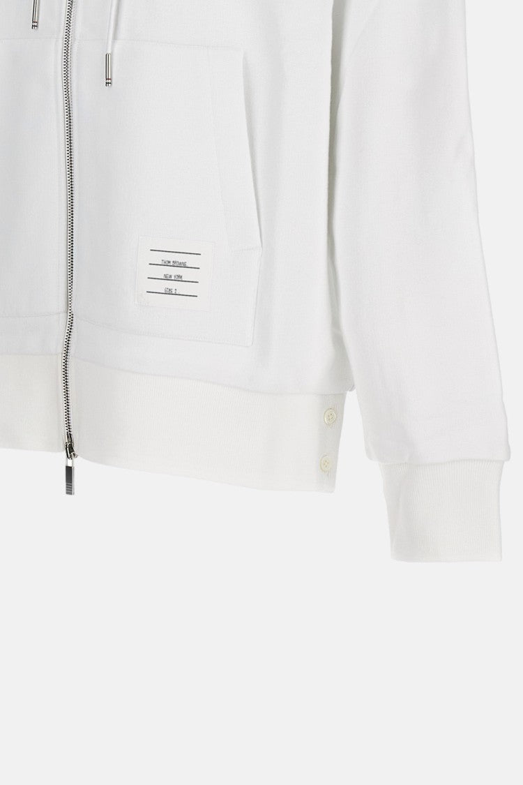 Thom Browne Zip-Up Pullover With Adjustable Hood And Patch Logo