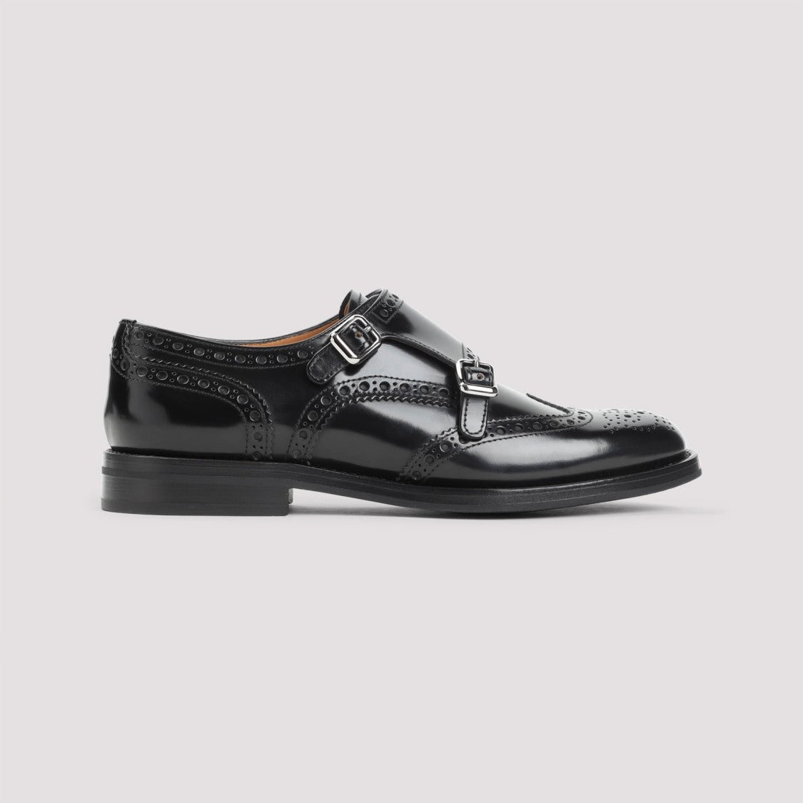 Church's Closed Brogue Shoes With Dual Buckles