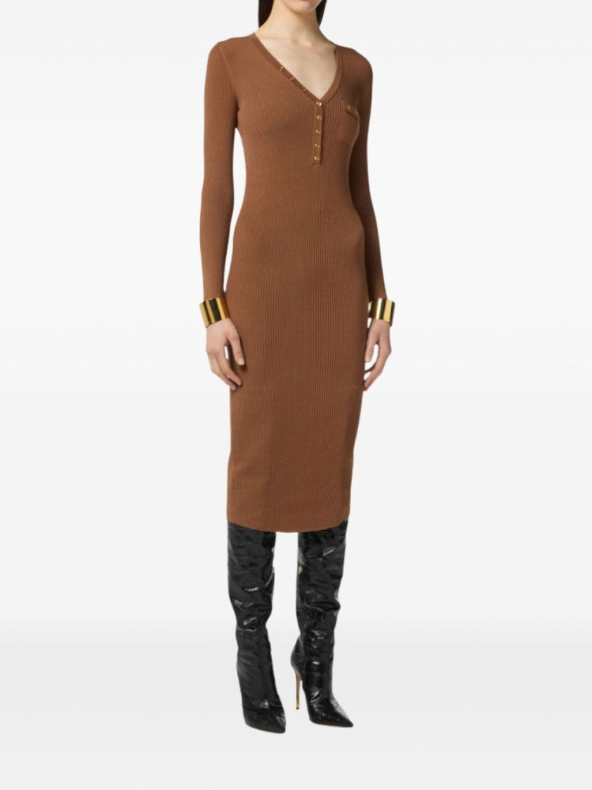 Elisabetta Franchi Ribbed Knit Dress