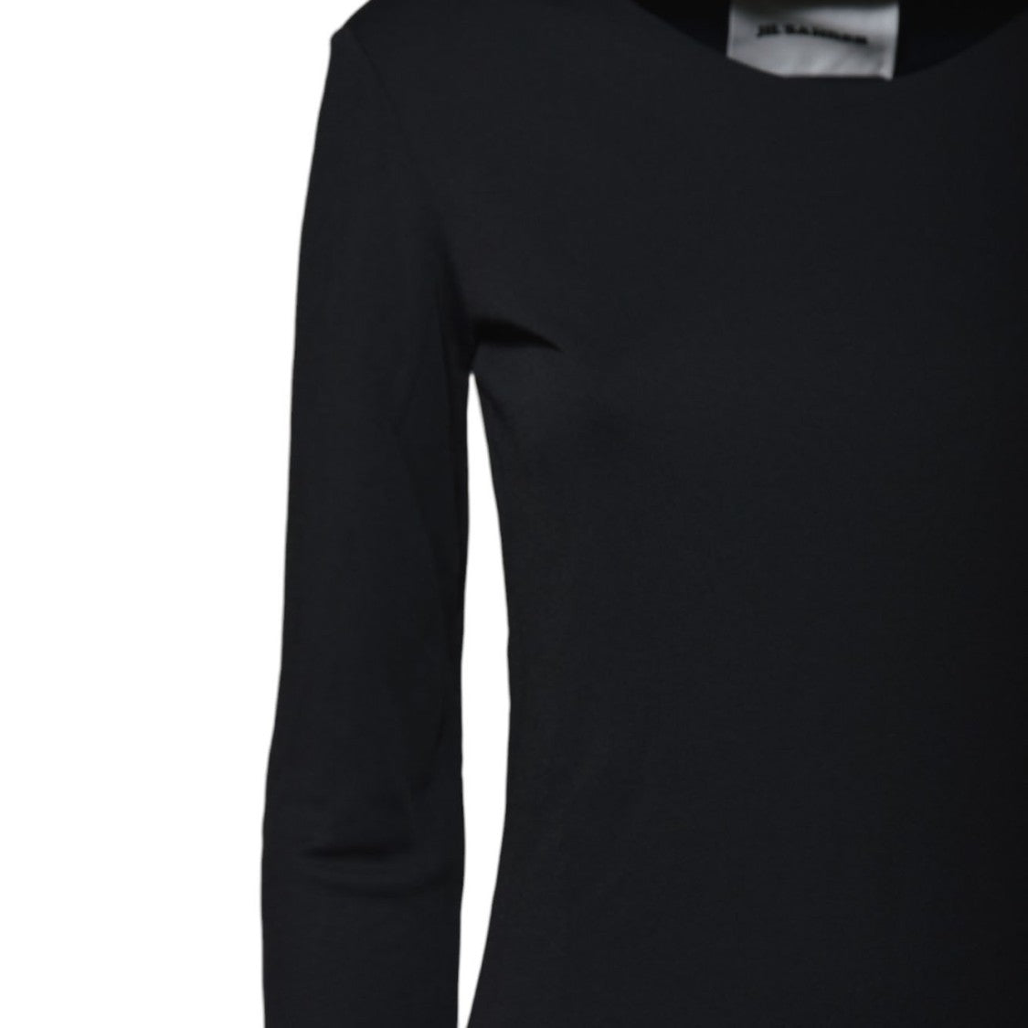 Jil Sander Long-Sleeved T-Shirt In Black Fluid Viscose