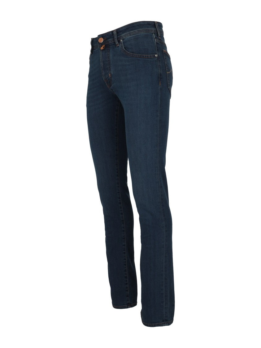 Jacob Cohen Slim Fit Five-Pocket Pants In Deep Indigo Wash
