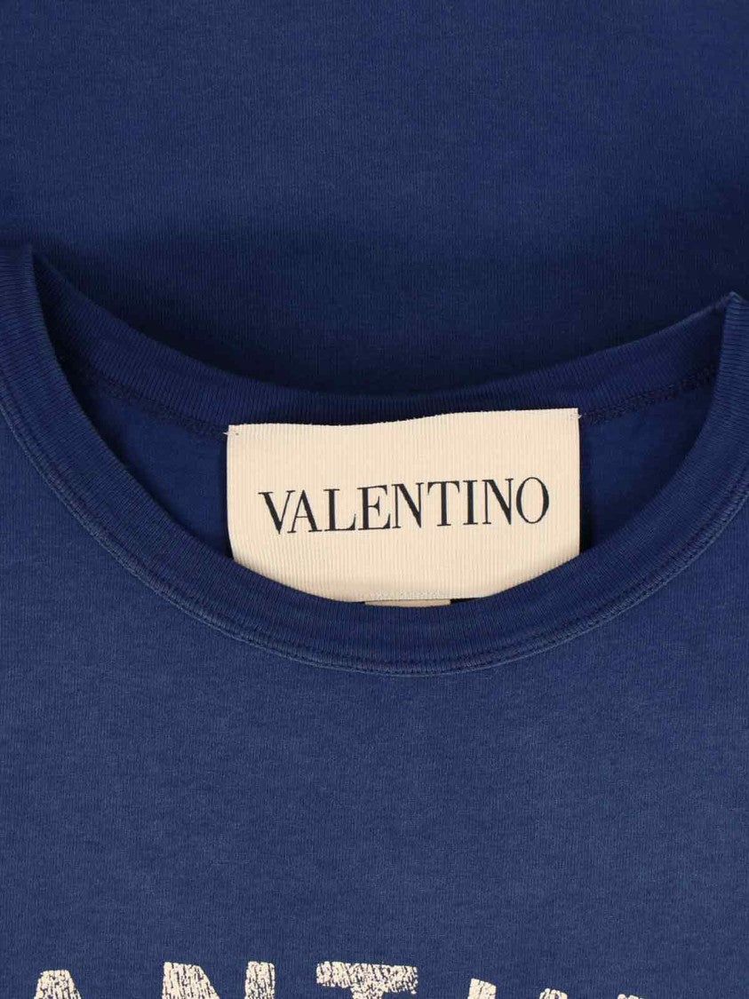 Valentino Navy Logo Print T-Shirt