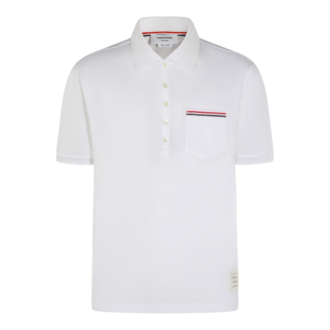 Thom Browne Classic White Polo Shirt With Striped Accents