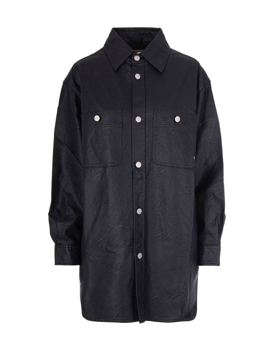 Cycle Rigid Fabric Shirt With Leather-Effect Coating