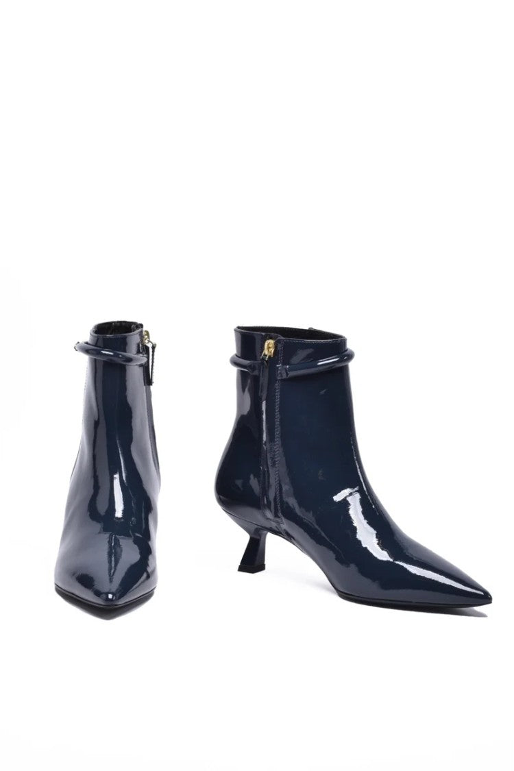 Patrizia Pepe Patent Leather Ankle Boot - Blue