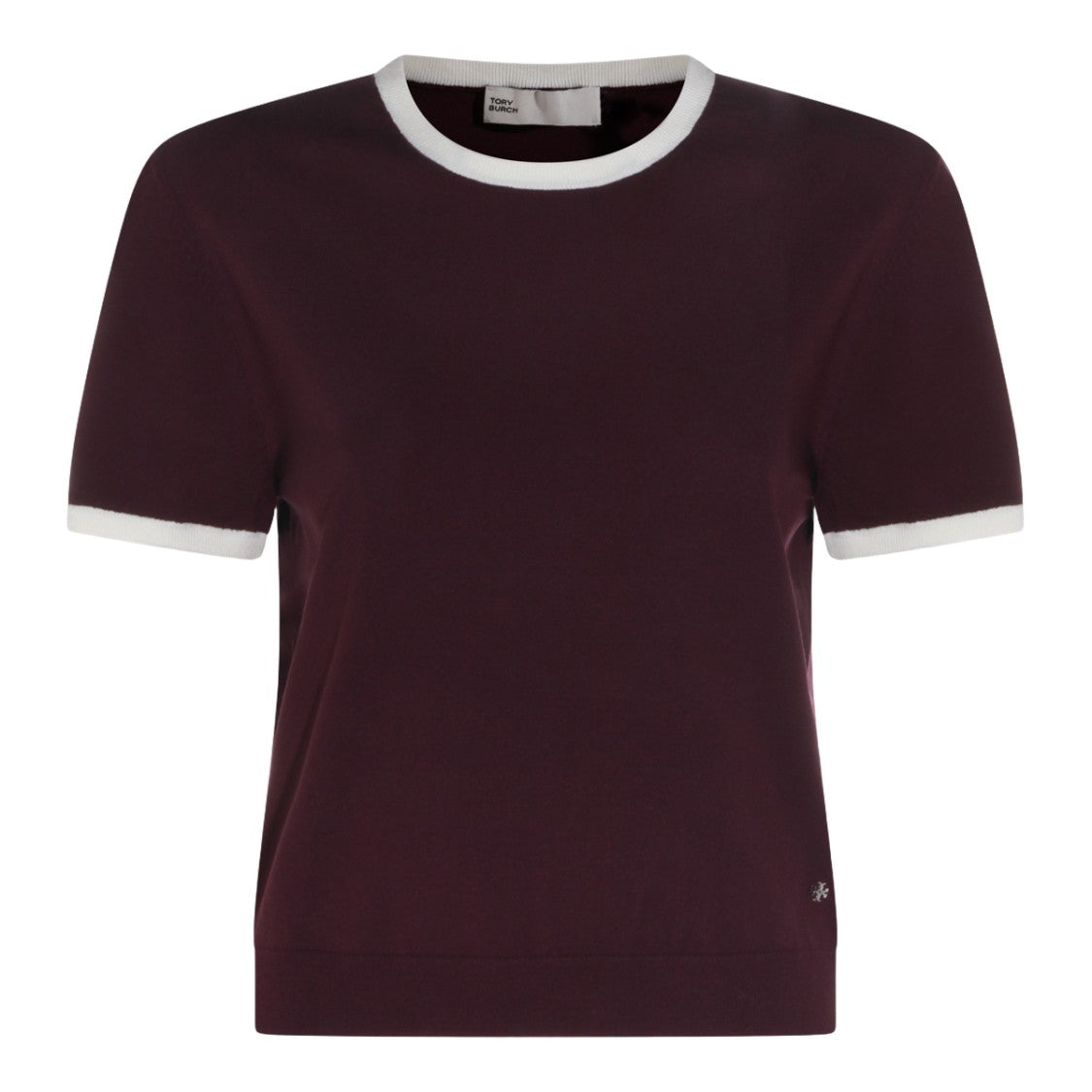 Tory Burch Long-Sleeved Top In Rich Bordeaux Hue