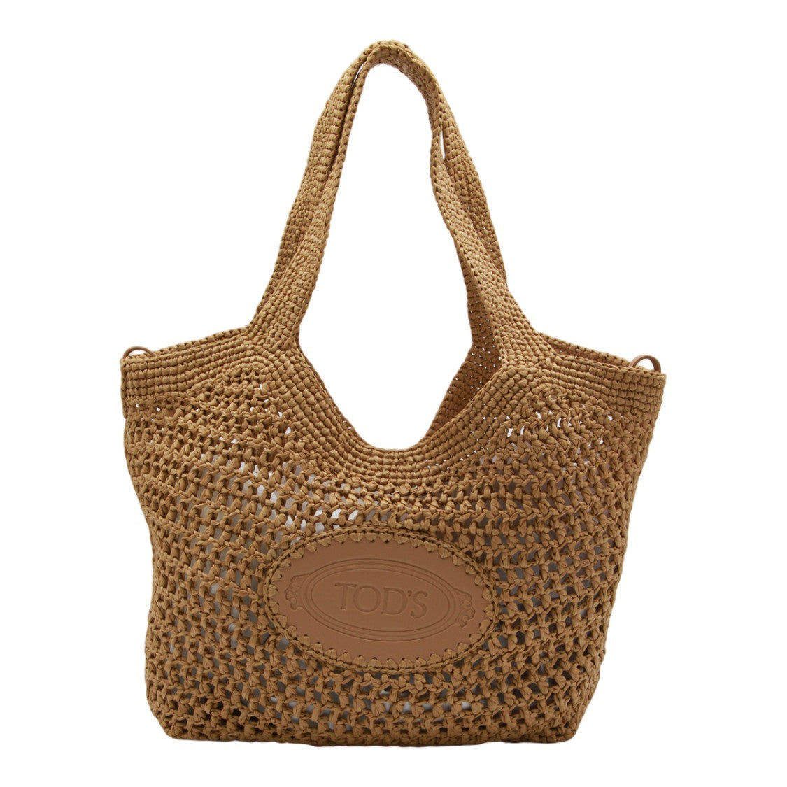 Tod's Woven Tote Bag With Leather Patch And Structured Design