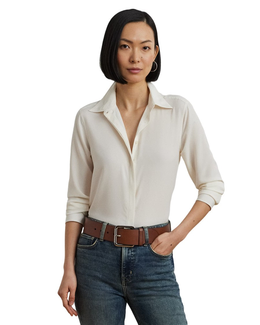Lauren Ralph Lauren Mascarpone Cream Long-Sleeve Button-Front Shirt