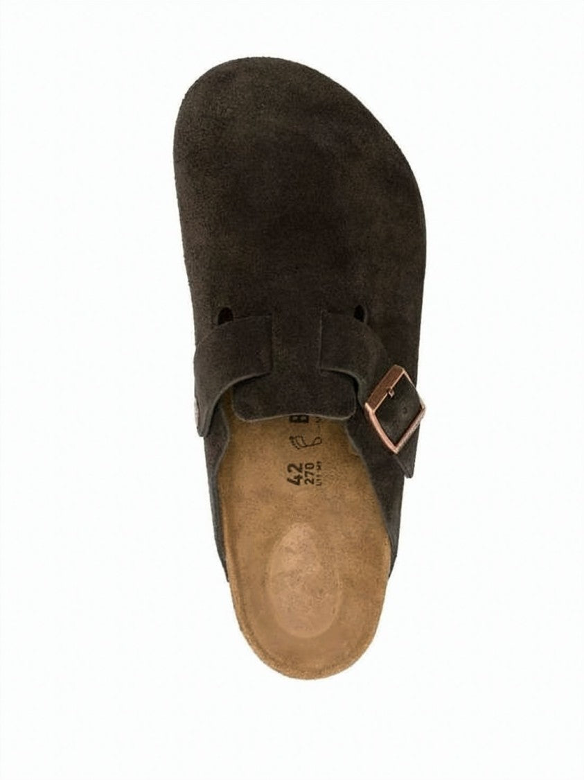 Birkenstock Suede Mule Slippers With Adjustable Strap